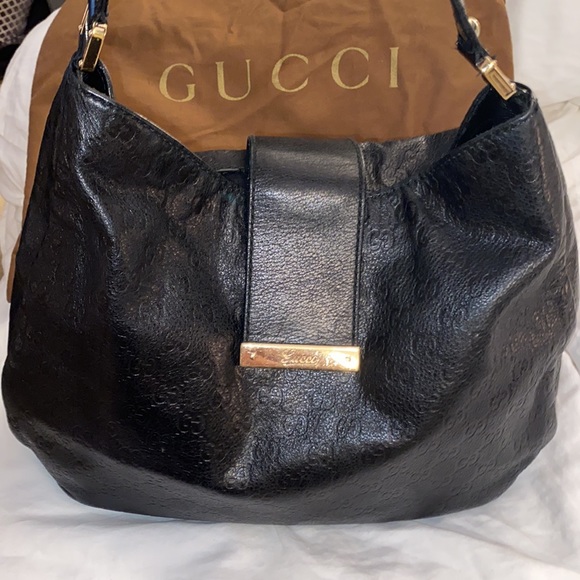 Vintage! Black Guccissima Leather hobo handbag - Picture 4 of 7